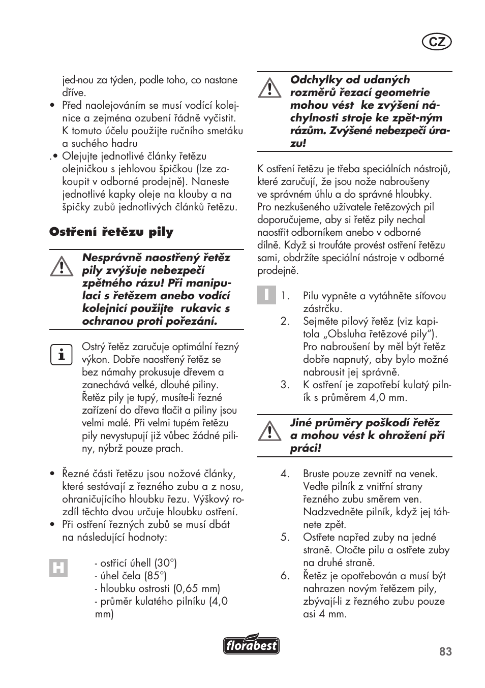 Florabest FKS 2200 B1 User Manual | Page 83 / 140