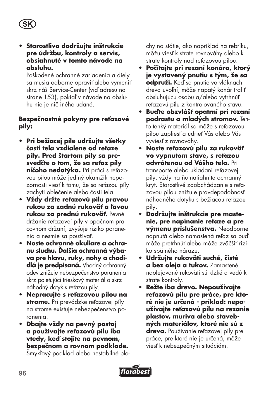 Florabest FKS 2200 B1 User Manual | Page 96 / 140