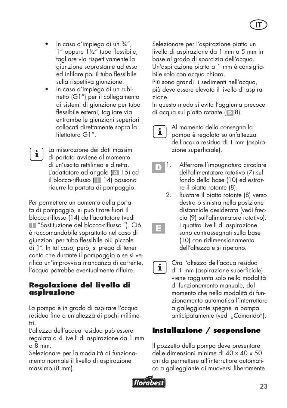 Florabest FTP 400 A1 User Manual | Page 23 / 76