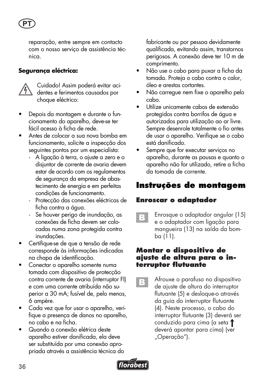 Instruções de montagem | Florabest FTP 400 A1 User Manual | Page 36 / 76