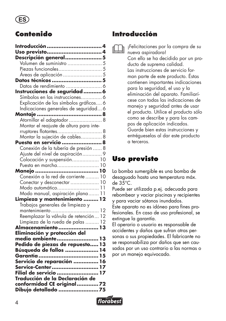 Florabest FTP 400 A1 User Manual | Page 4 / 76