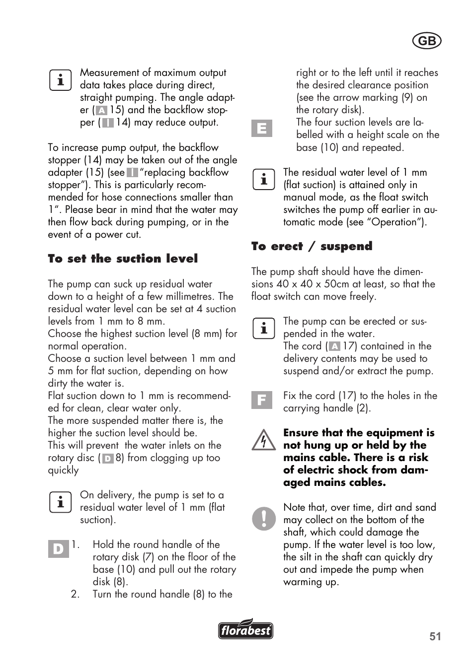 Florabest FTP 400 A1 User Manual | Page 51 / 76