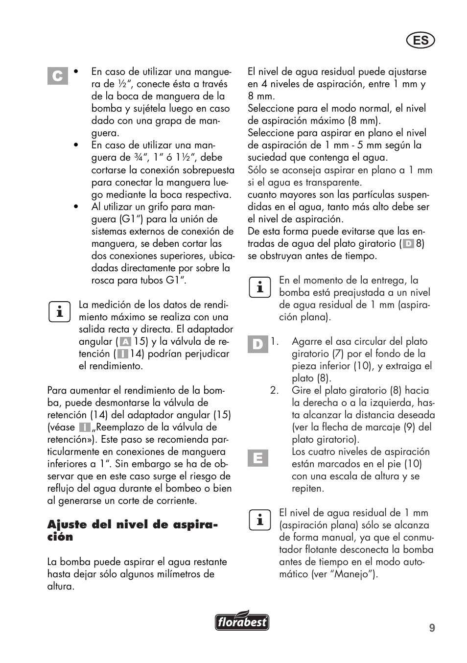 Florabest FTP 400 A1 User Manual | Page 9 / 76