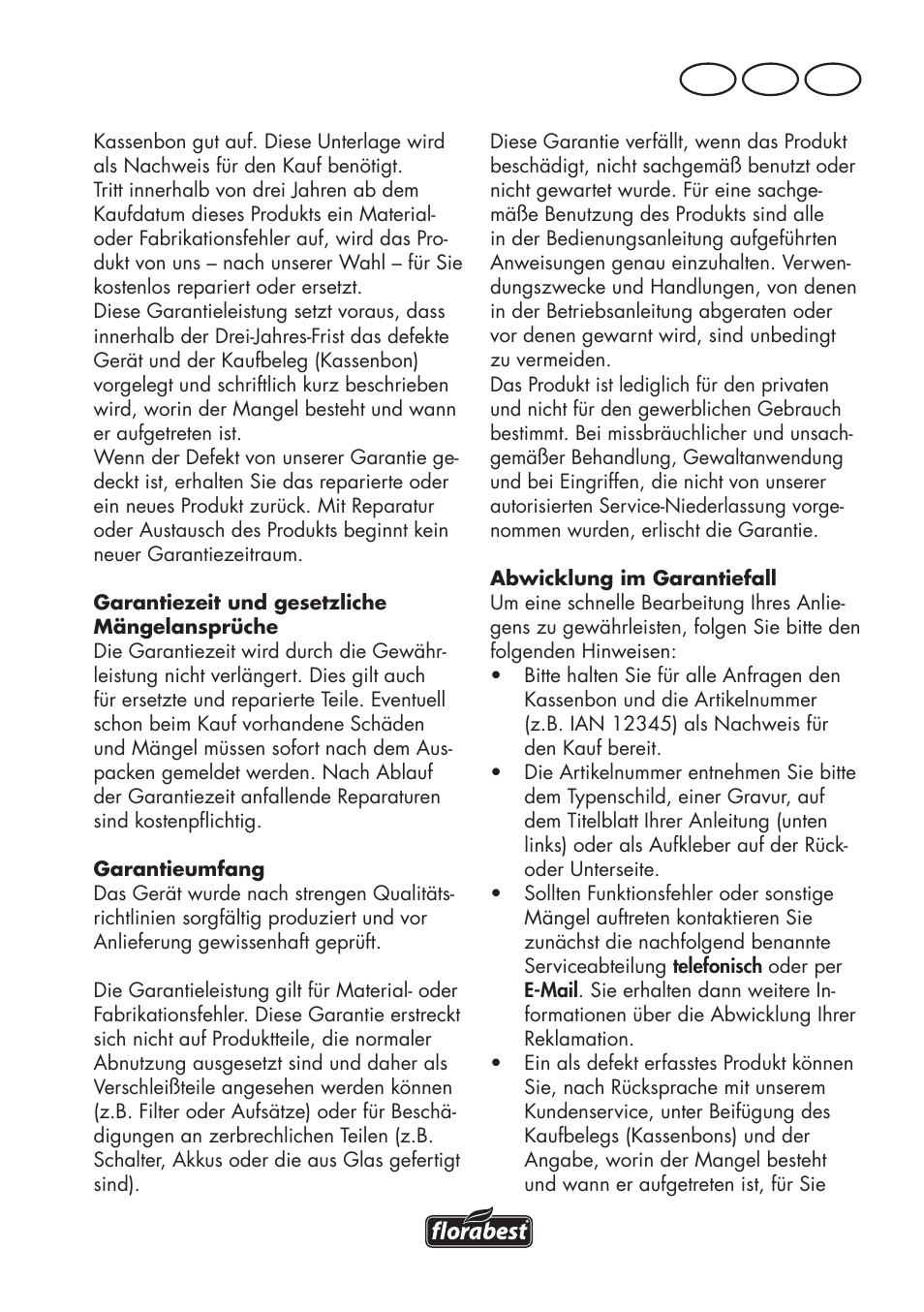 De at ch | Florabest FHV 32 A1 User Manual | Page 13 / 22