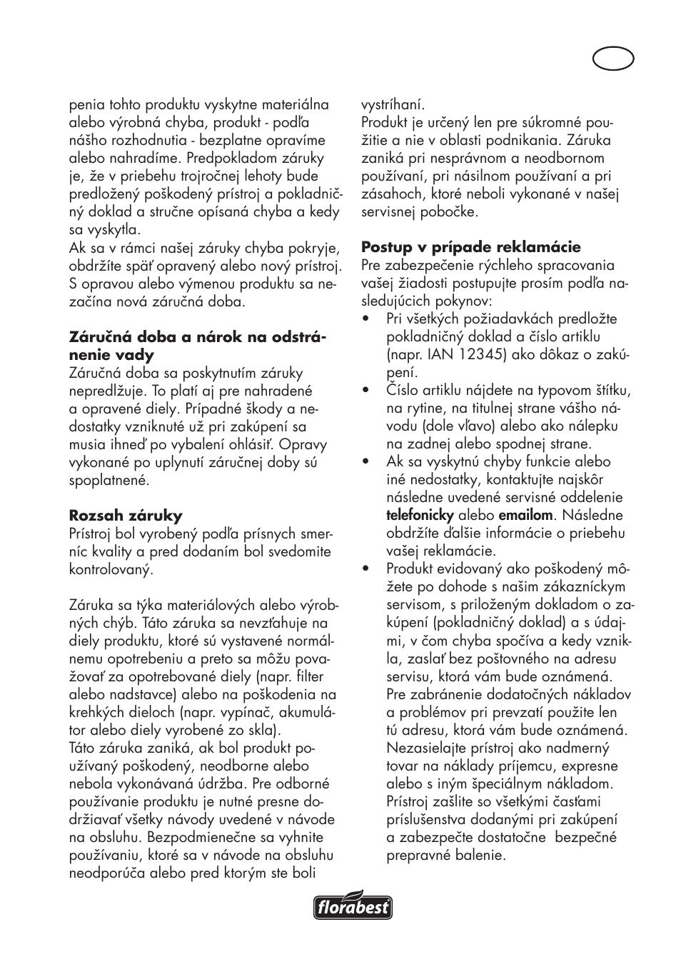 Florabest FHV 32 A1 User Manual | Page 21 / 30