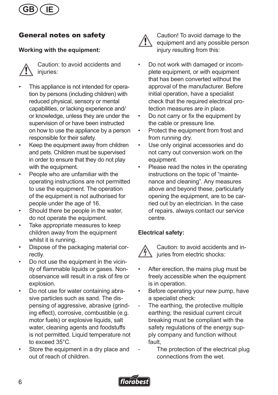 Ie gb | Florabest FHA 1100 A1 User Manual | Page 6 / 18