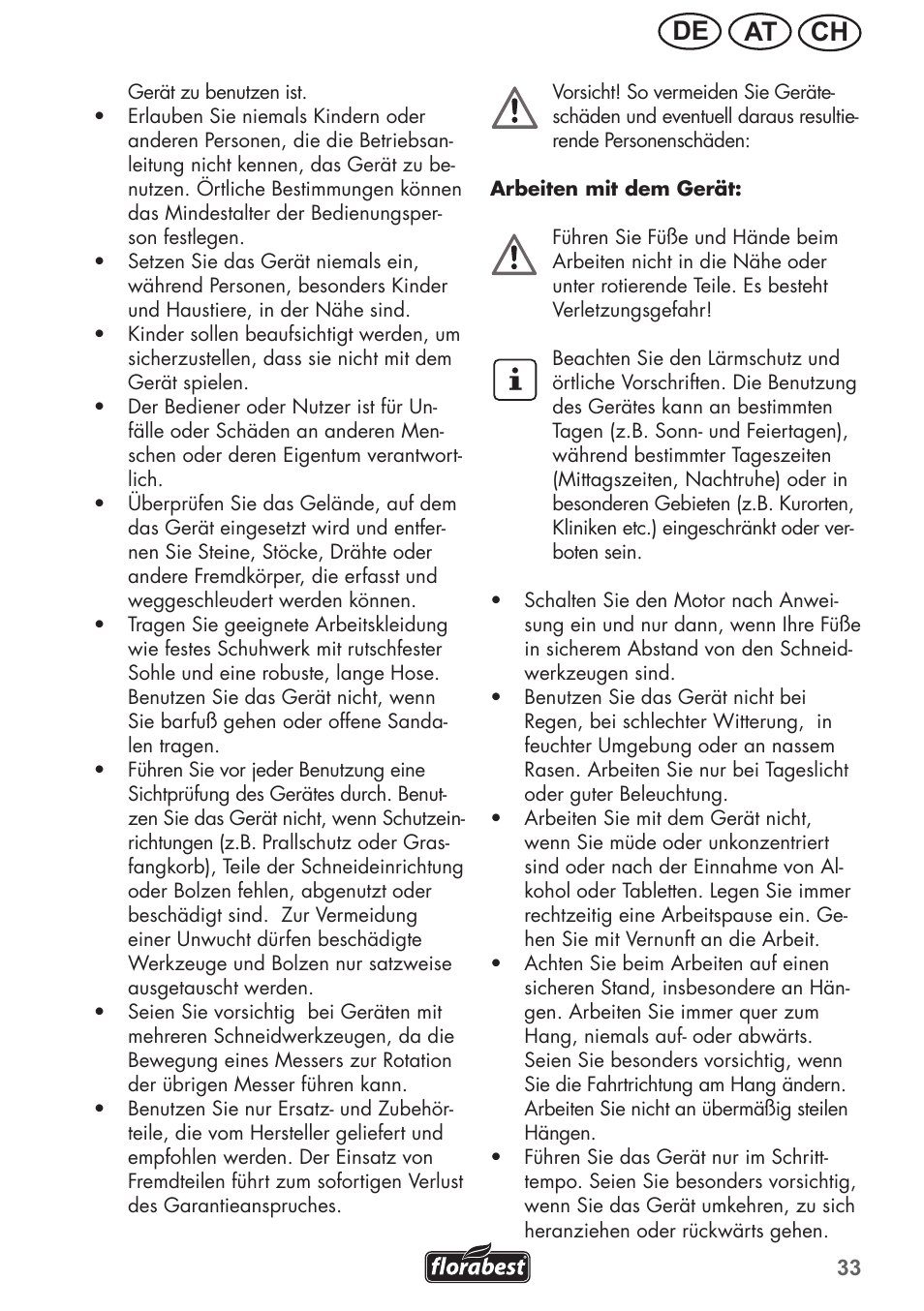 Ch at de | Florabest FRM 1200 B3 User Manual | Page 33 / 60