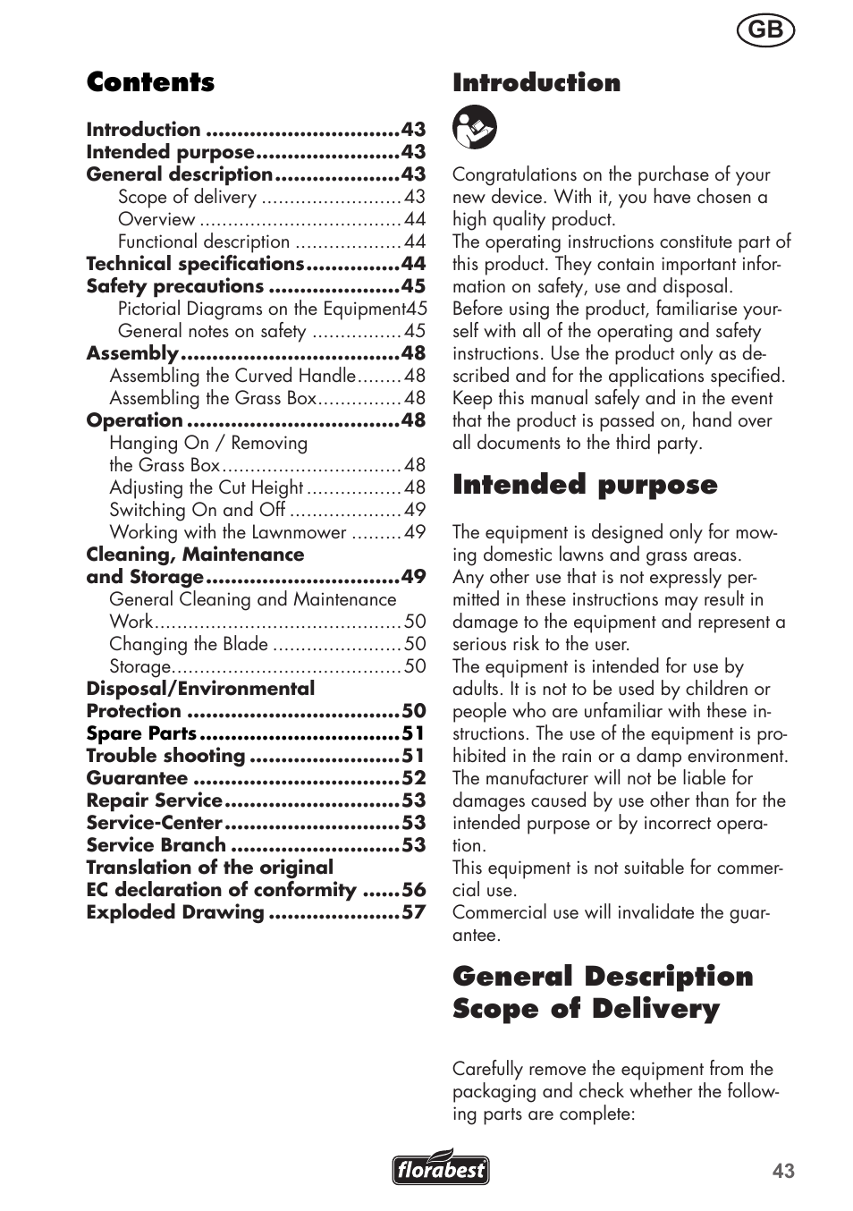 Florabest FRM 1200 B3 User Manual | Page 43 / 60