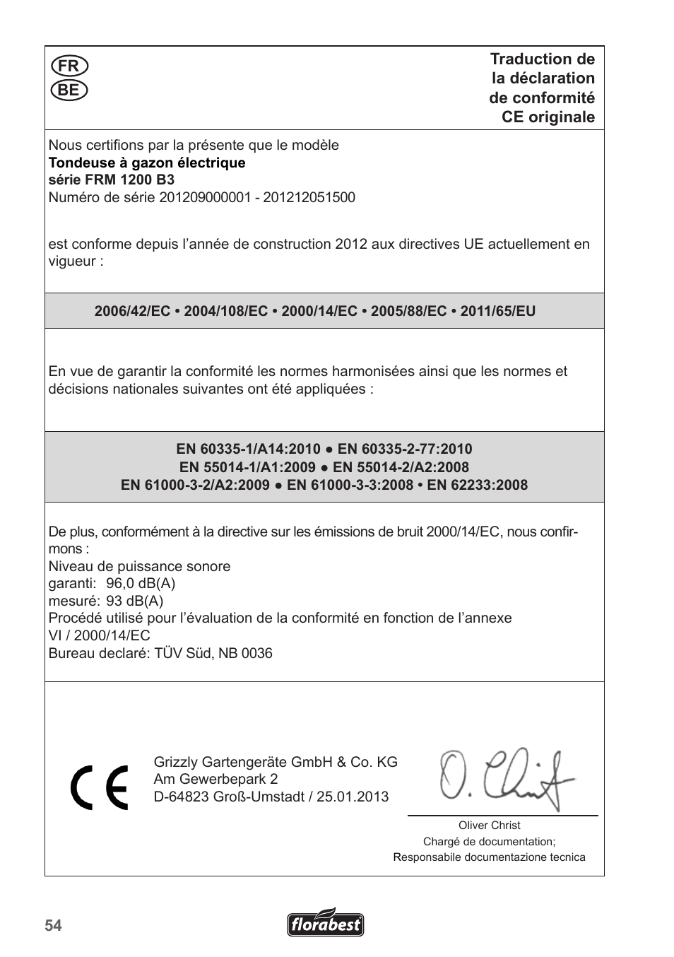 Florabest FRM 1200 B3 User Manual | Page 54 / 60