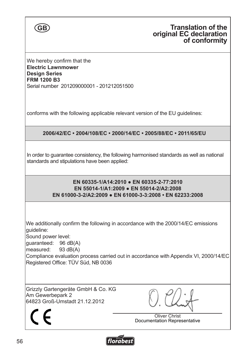 Florabest FRM 1200 B3 User Manual | Page 56 / 60