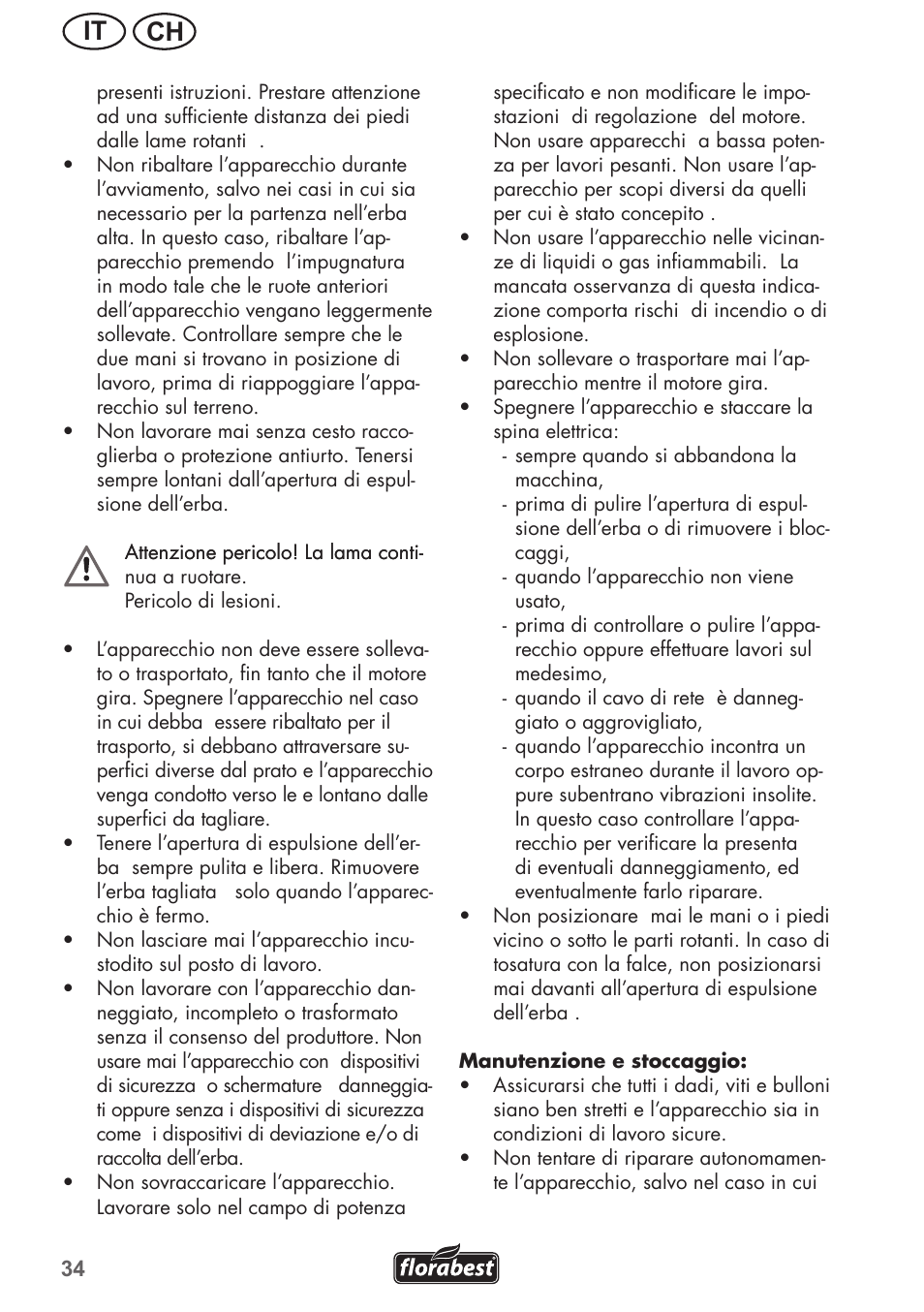 Ch it | Florabest FRM 1200 B3 User Manual | Page 34 / 60
