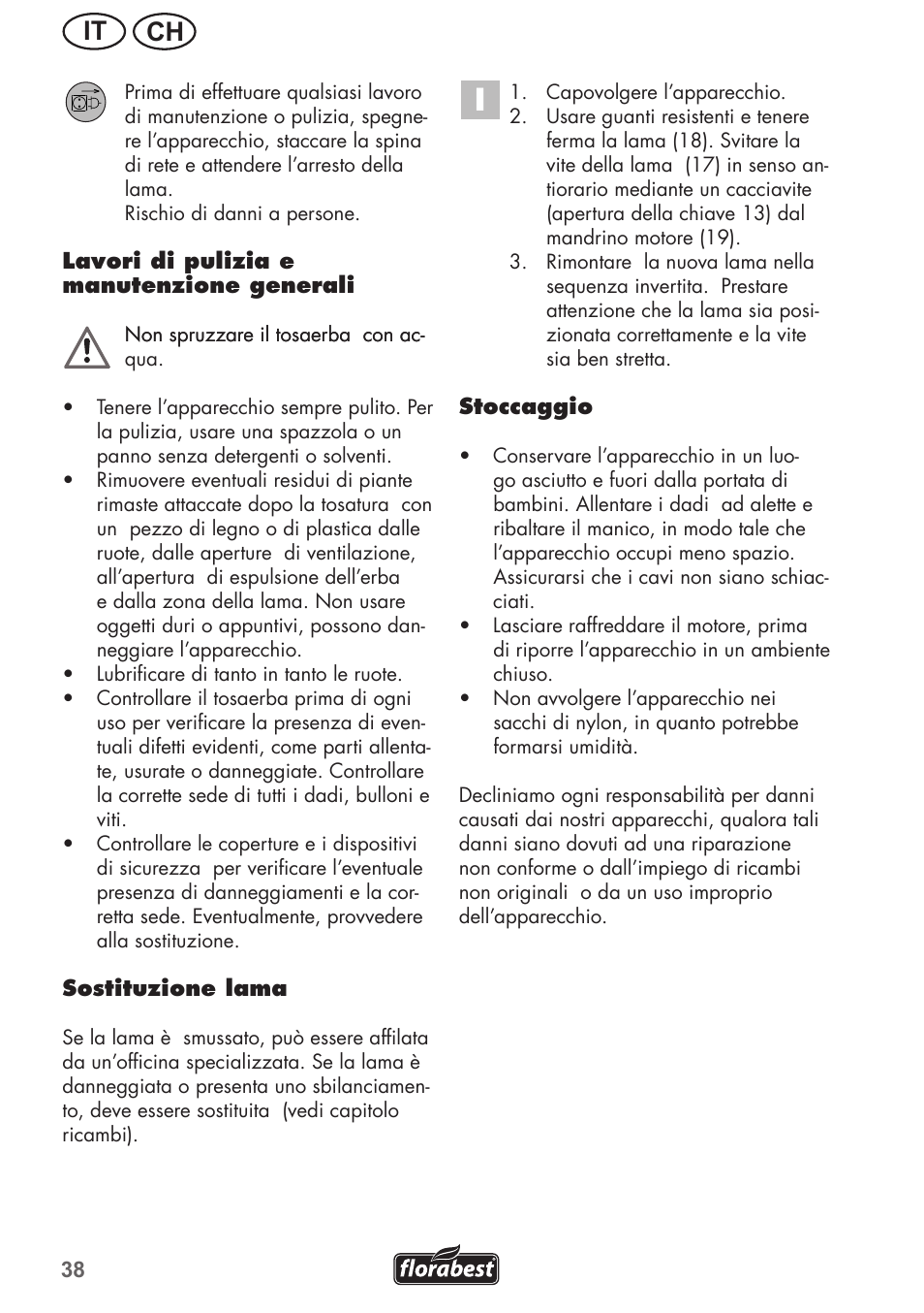 Ch it | Florabest FRM 1200 B3 User Manual | Page 38 / 60