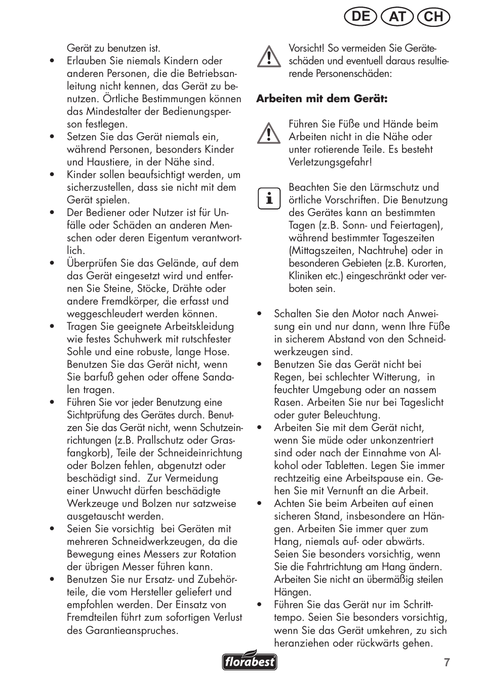 Ch at de | Florabest FRM 1200 B3 User Manual | Page 7 / 60