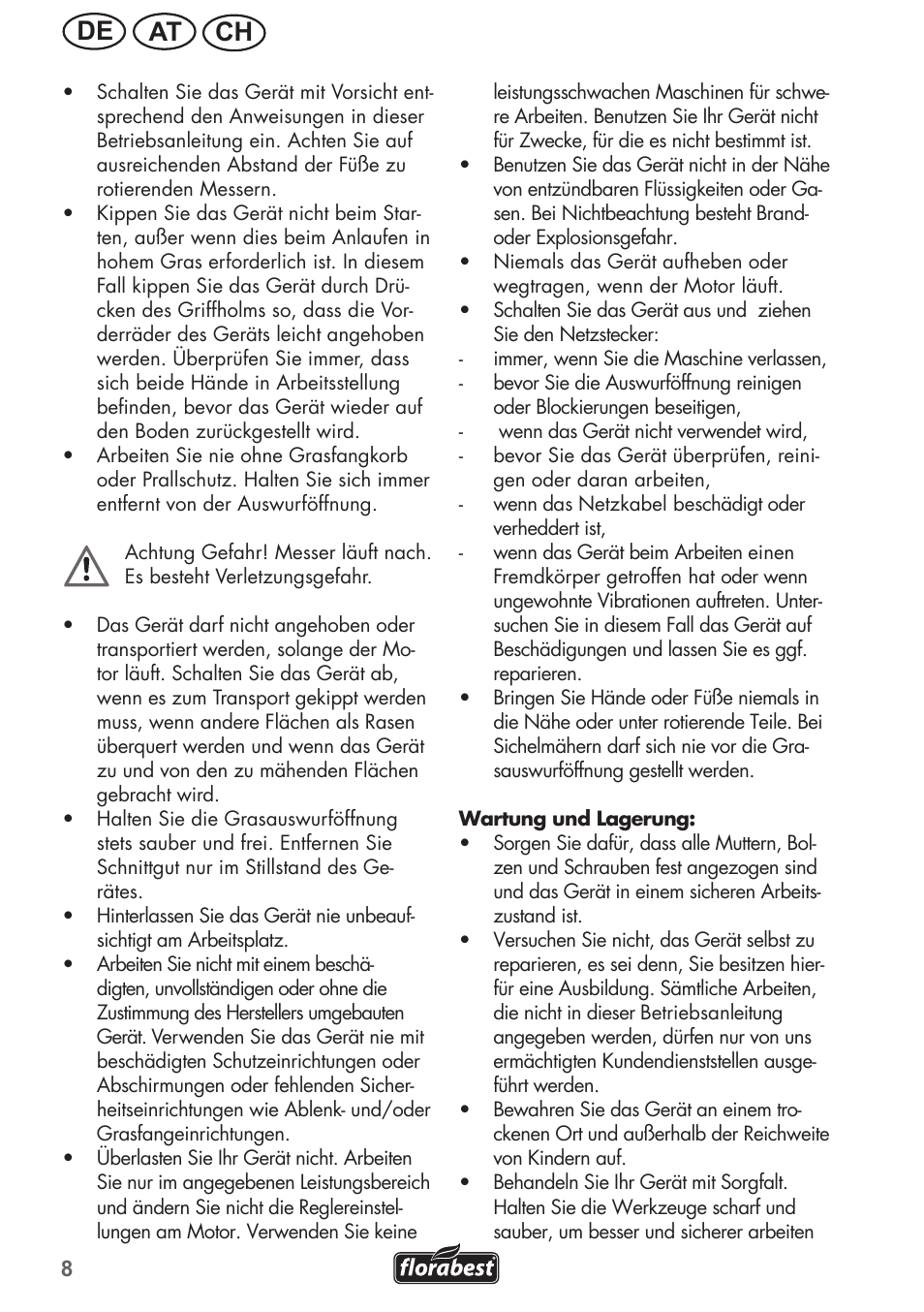 Ch at de | Florabest FRM 1200 B3 User Manual | Page 8 / 60