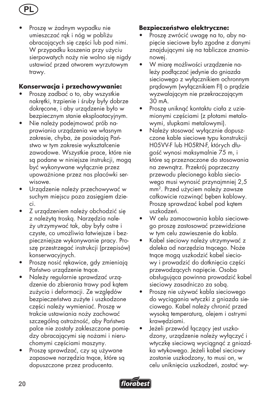 Florabest FRM 1200 B3 User Manual | Page 20 / 72