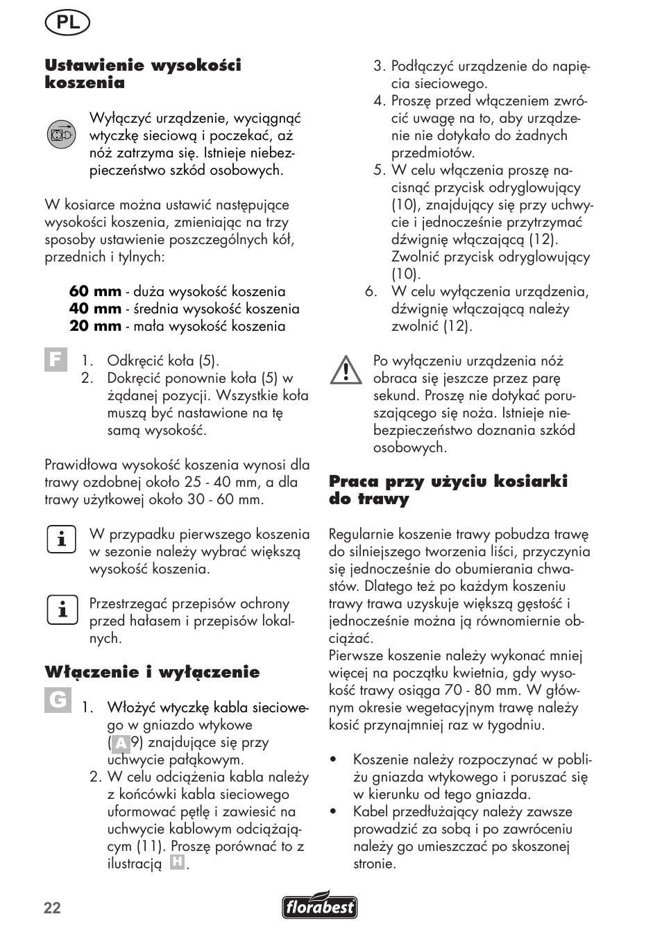 Florabest FRM 1200 B3 User Manual | Page 22 / 72