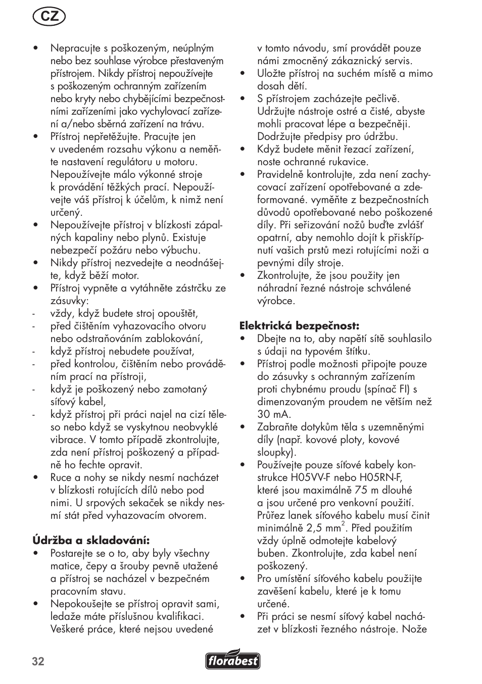 Florabest FRM 1200 B3 User Manual | Page 32 / 72