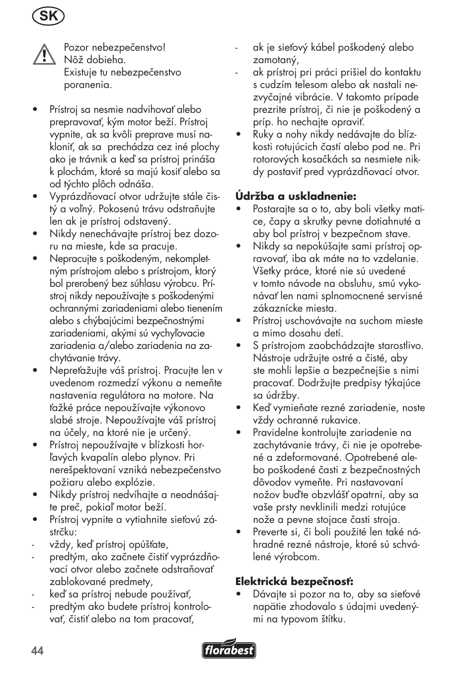 Florabest FRM 1200 B3 User Manual | Page 44 / 72