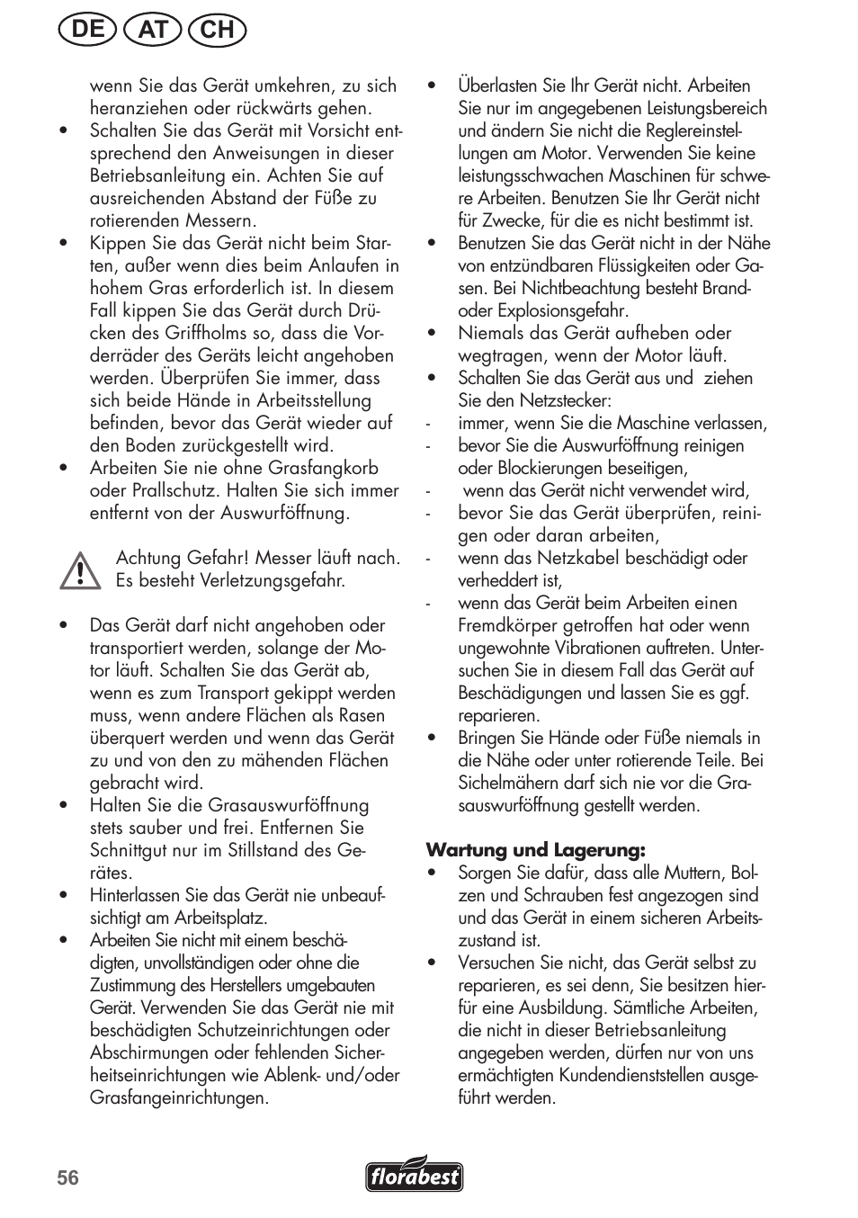 Ch at de | Florabest FRM 1200 B3 User Manual | Page 56 / 72