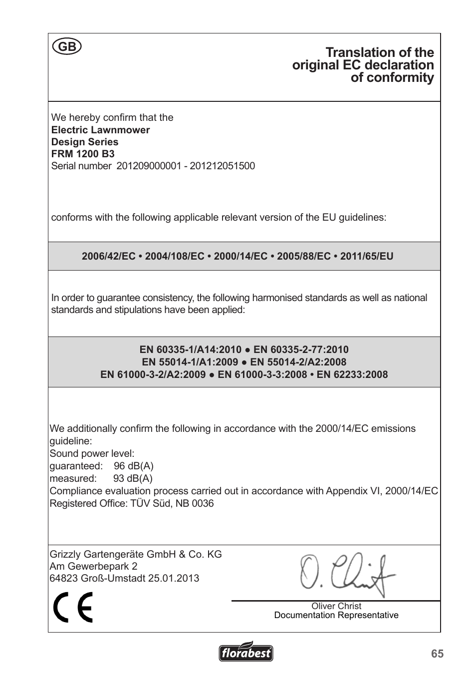 Florabest FRM 1200 B3 User Manual | Page 65 / 72