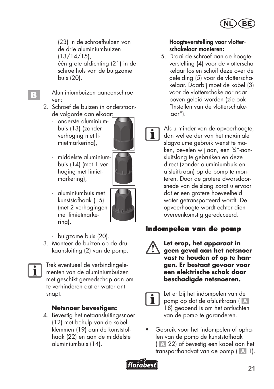 Be nl | Florabest FRP 350 C2 User Manual | Page 21 / 56