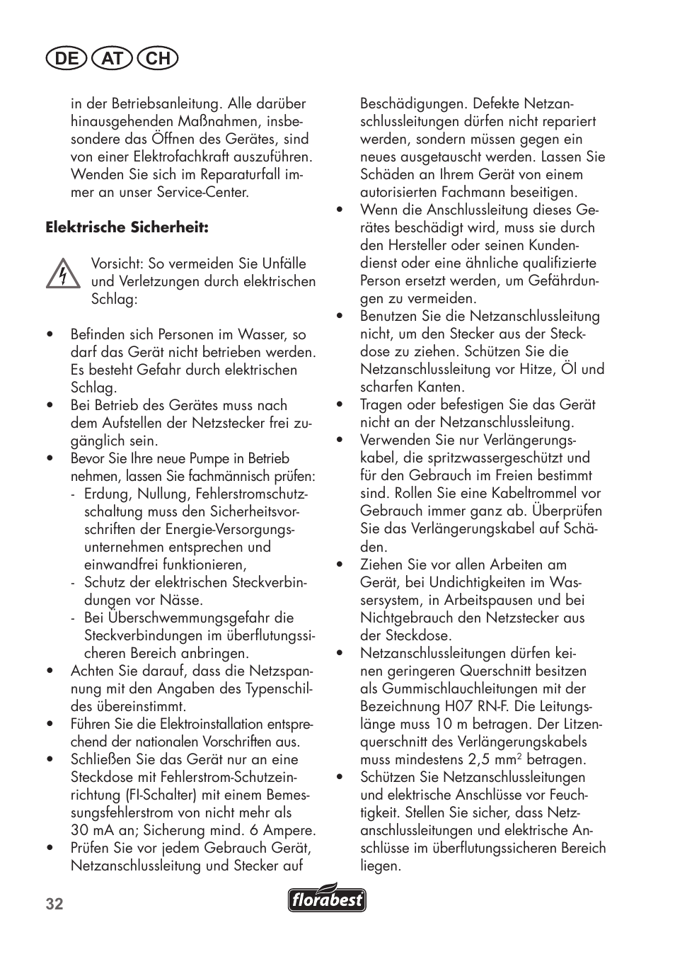De at ch | Florabest FRP 350 C2 User Manual | Page 32 / 56