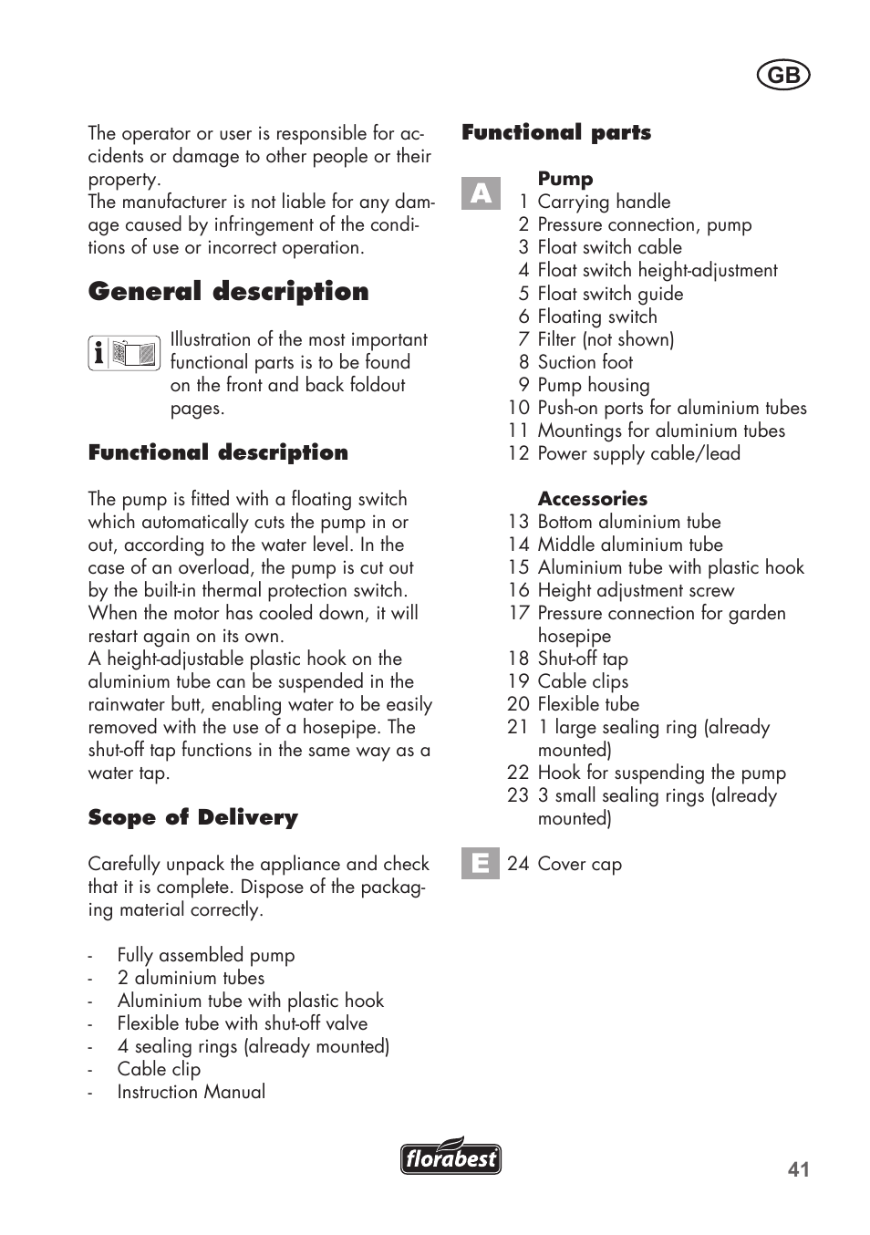 General description | Florabest FRP 350 C2 User Manual | Page 41 / 56
