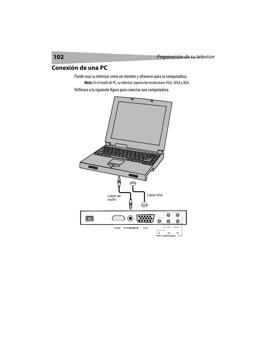 Conexión de una pc | Dynex DX-LCD19 User Manual | Page 102 / 124