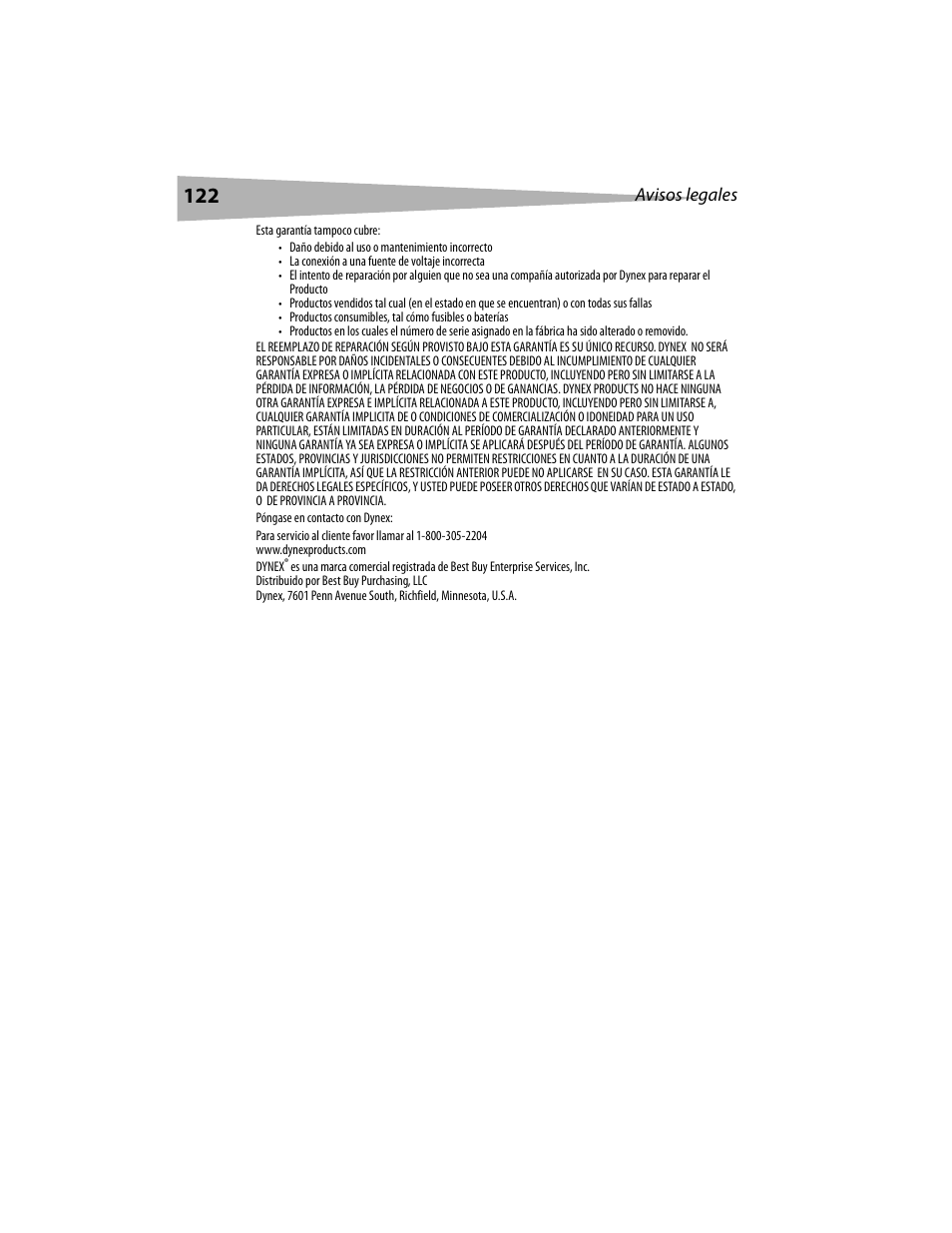 Dynex DX-LCD19 User Manual | Page 122 / 124