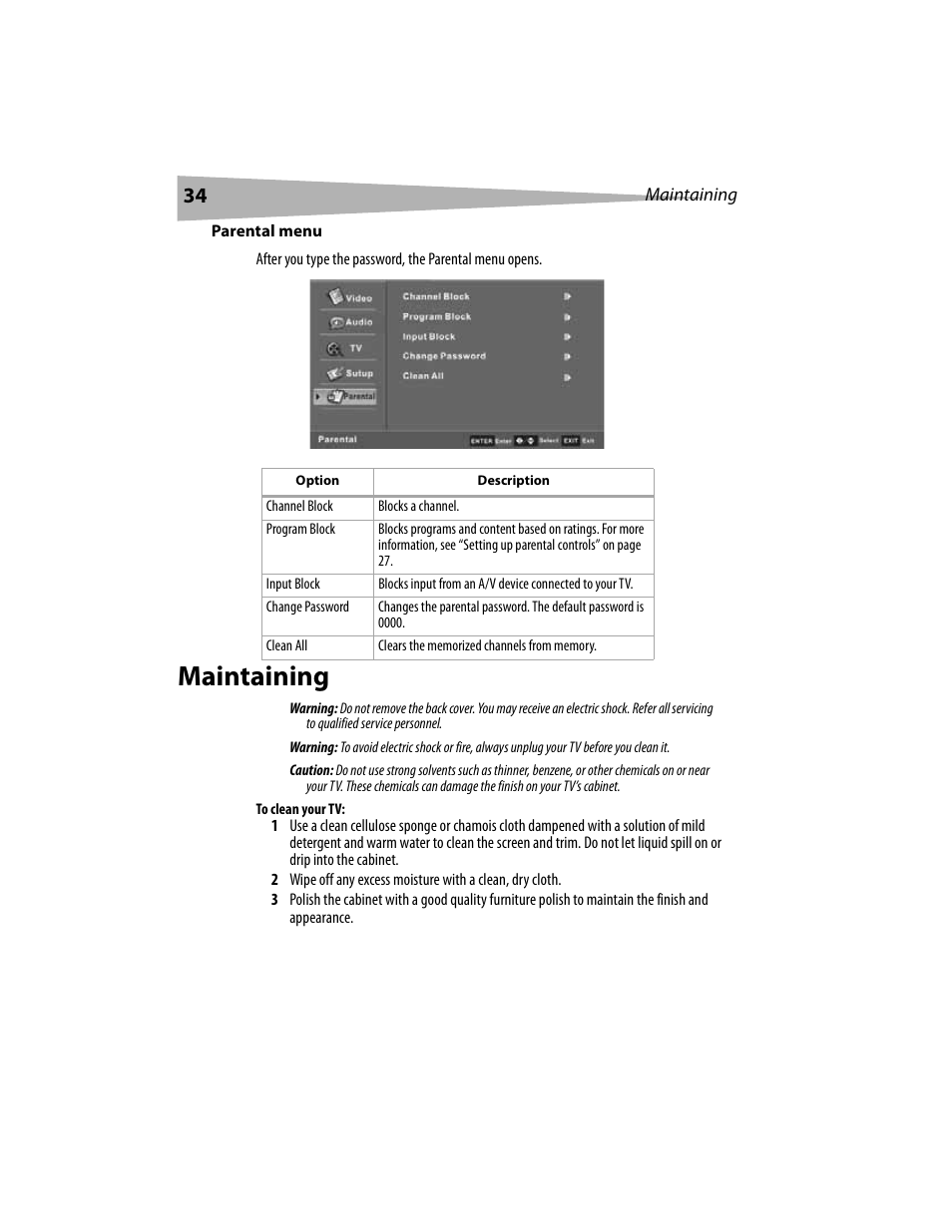 Maintaining | Dynex DX-LCD19 User Manual | Page 34 / 124