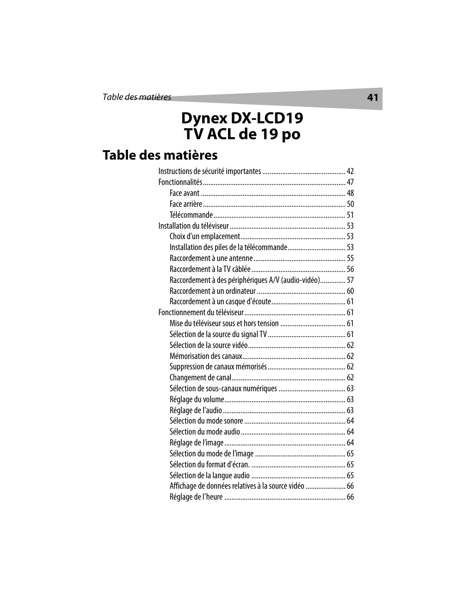 Dynex DX-LCD19 User Manual | Page 41 / 124