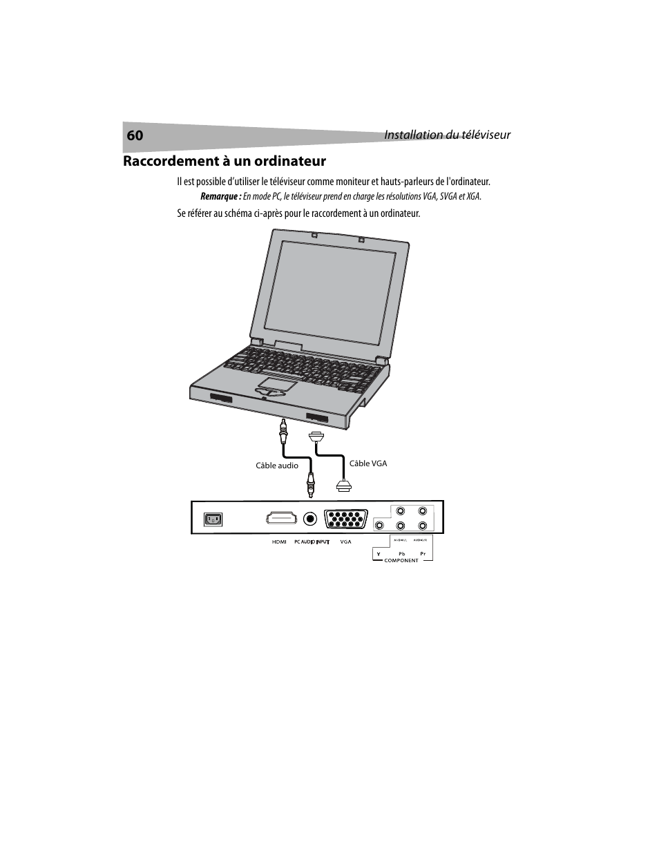 Raccordement à un ordinateur | Dynex DX-LCD19 User Manual | Page 60 / 124