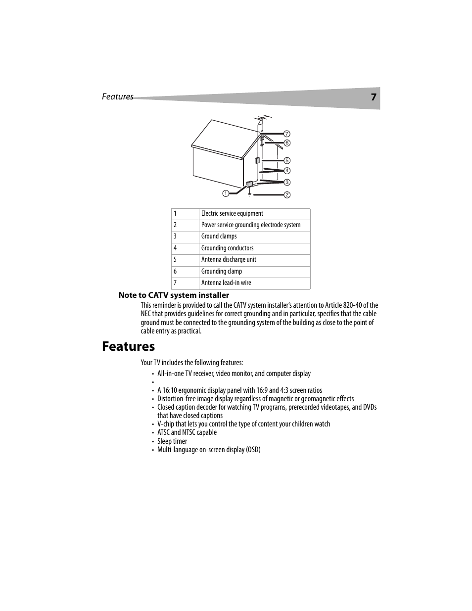 Features | Dynex DX-LCD19 User Manual | Page 7 / 124