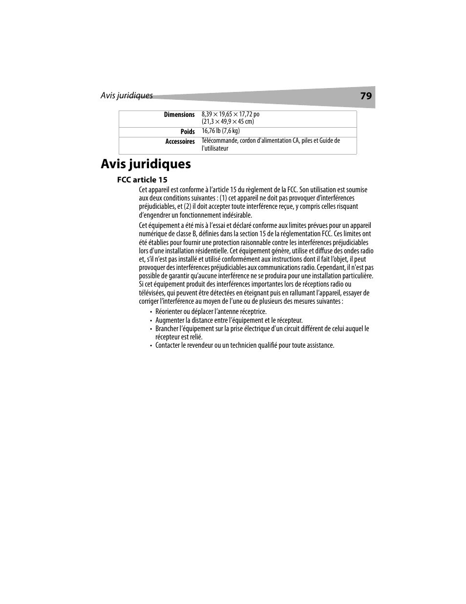 Avis juridiques | Dynex DX-LCD19 User Manual | Page 79 / 124