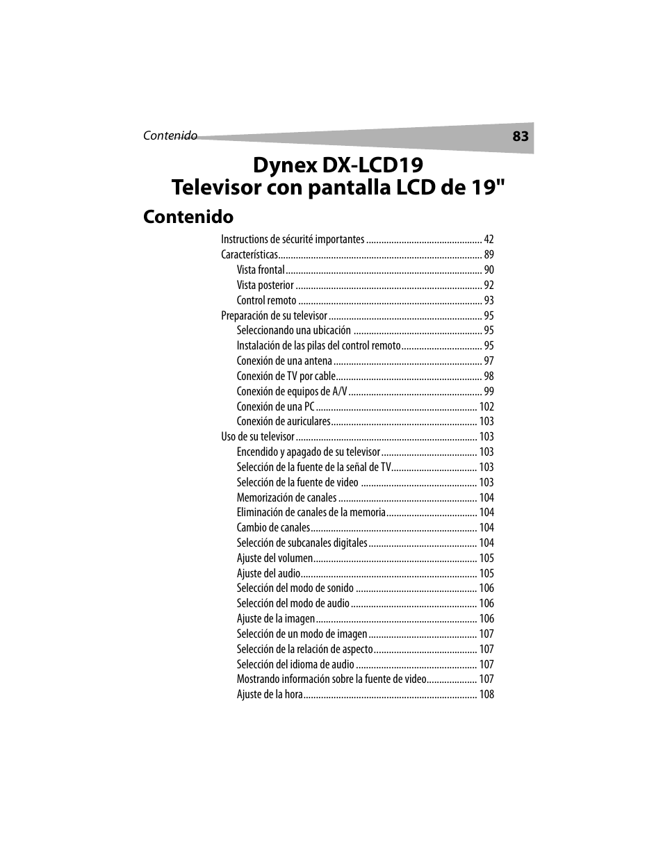 Dynex DX-LCD19 User Manual | Page 83 / 124