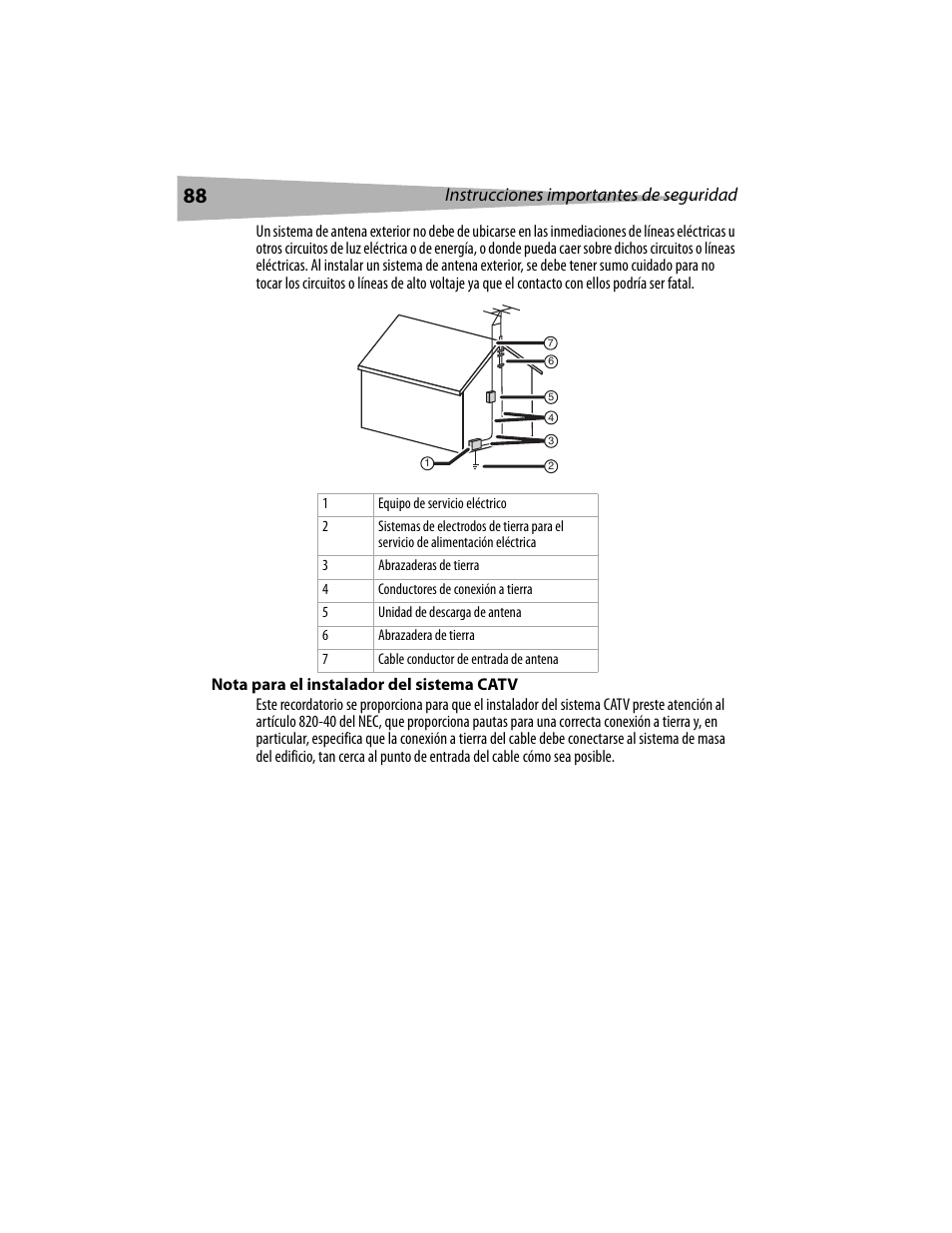 Instrucciones importantes de seguridad | Dynex DX-LCD19 User Manual | Page 88 / 124