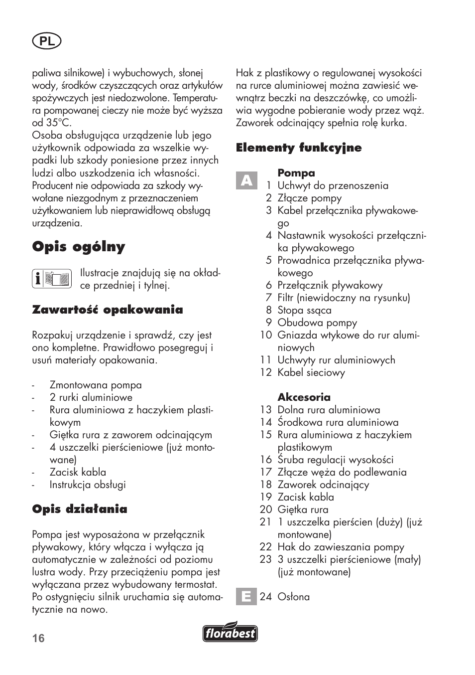 Opis ogólny | Florabest FRP 350 C2 User Manual | Page 16 / 80