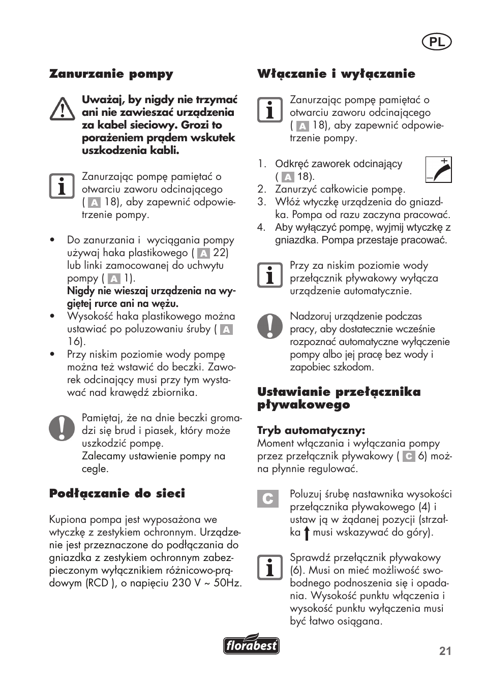 Florabest FRP 350 C2 User Manual | Page 21 / 80