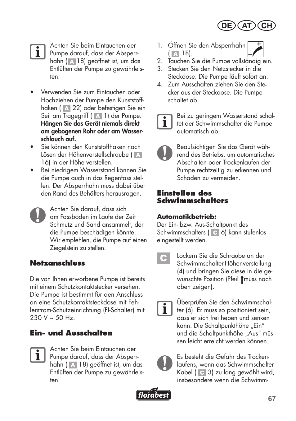 De at ch | Florabest FRP 350 C2 User Manual | Page 67 / 80