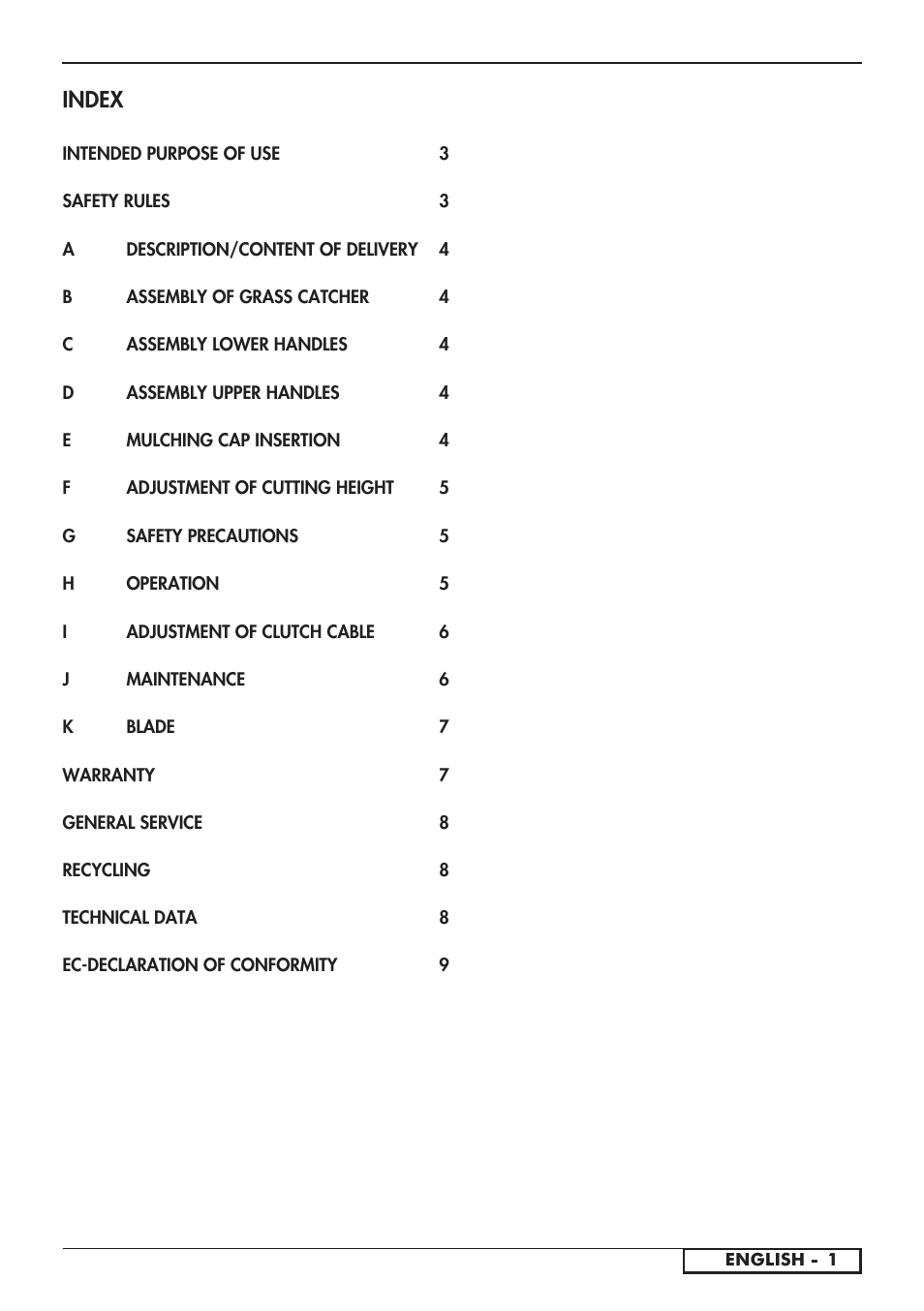 Index | Florabest FBM 575 A1 User Manual | Page 3 / 48