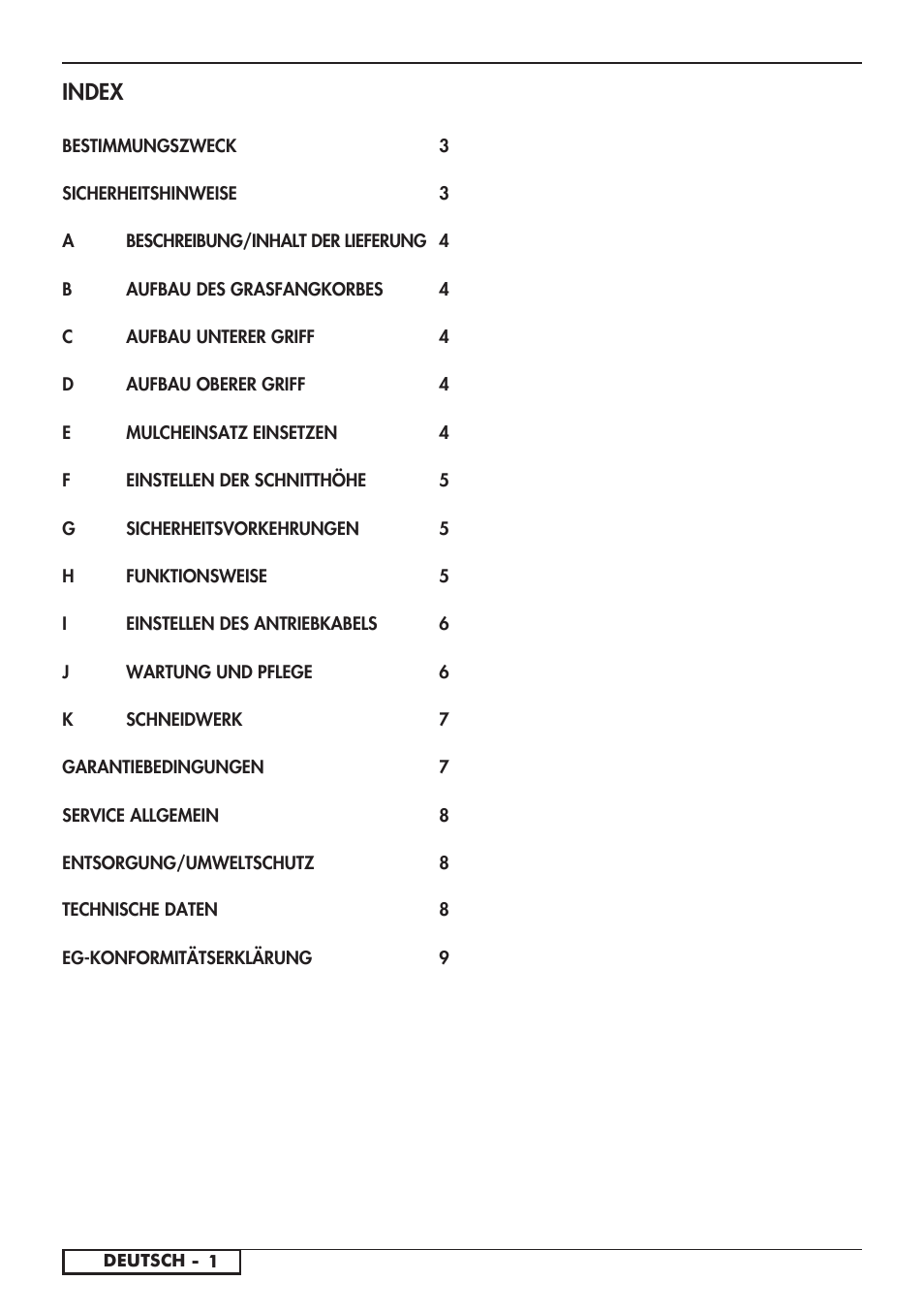 Index | Florabest FBM 575 A1 User Manual | Page 30 / 48