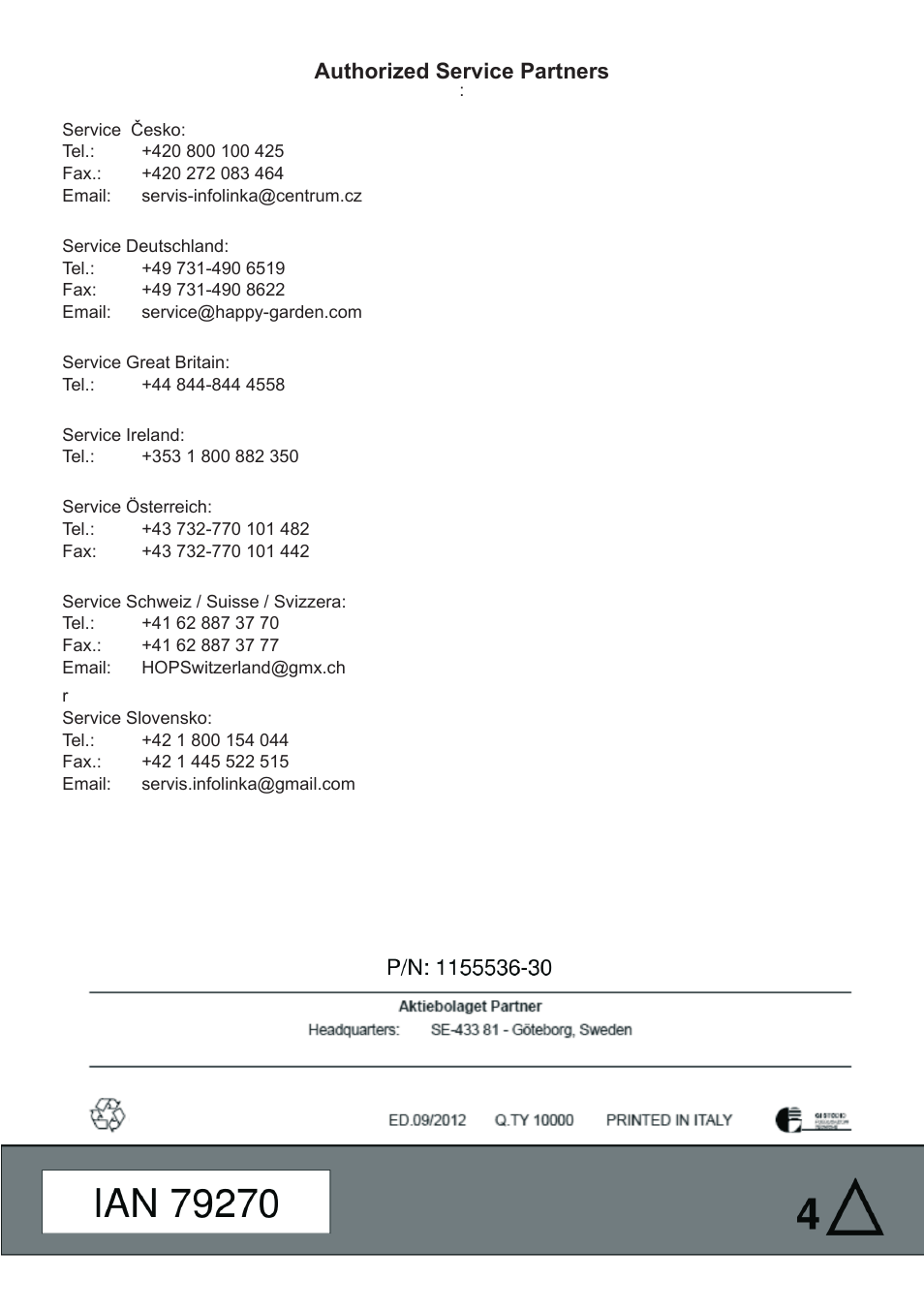 Authorized service partners | Florabest FBM 575 A1 User Manual | Page 48 / 48