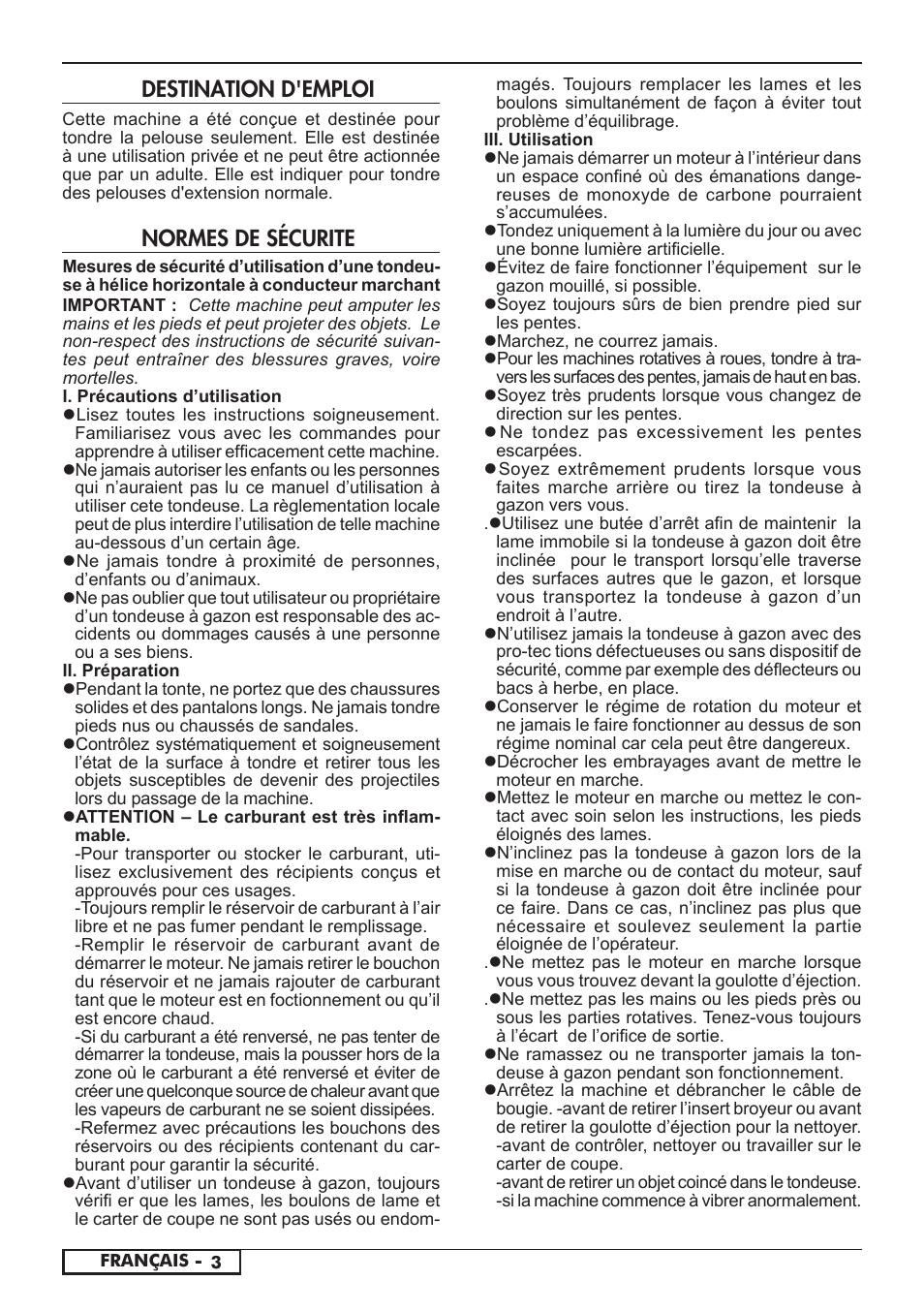 Destination d'emploi, Normes de sécurite | Florabest FBM 575 A1 User Manual | Page 14 / 46