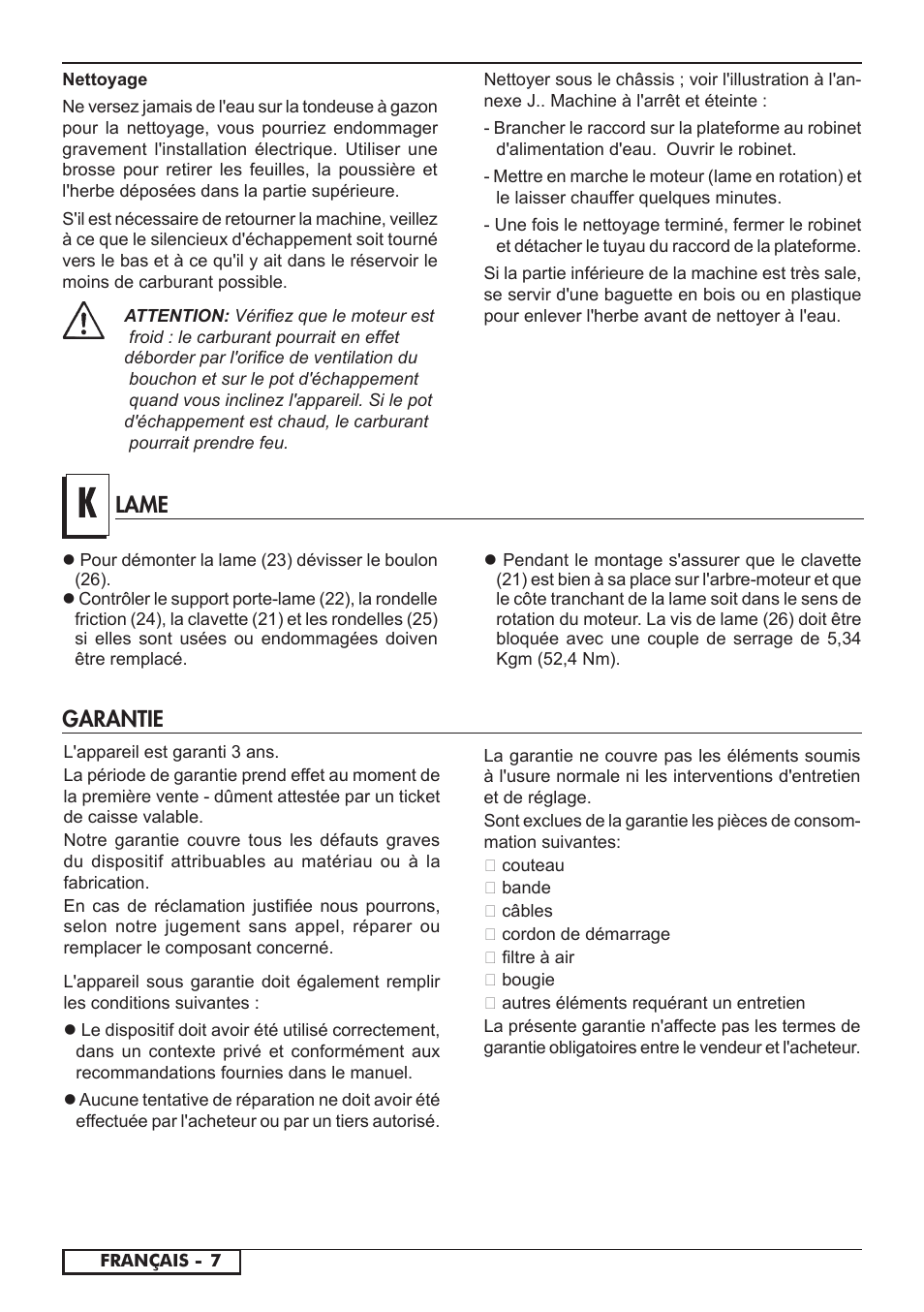 Garantie lame | Florabest FBM 575 A1 User Manual | Page 18 / 46