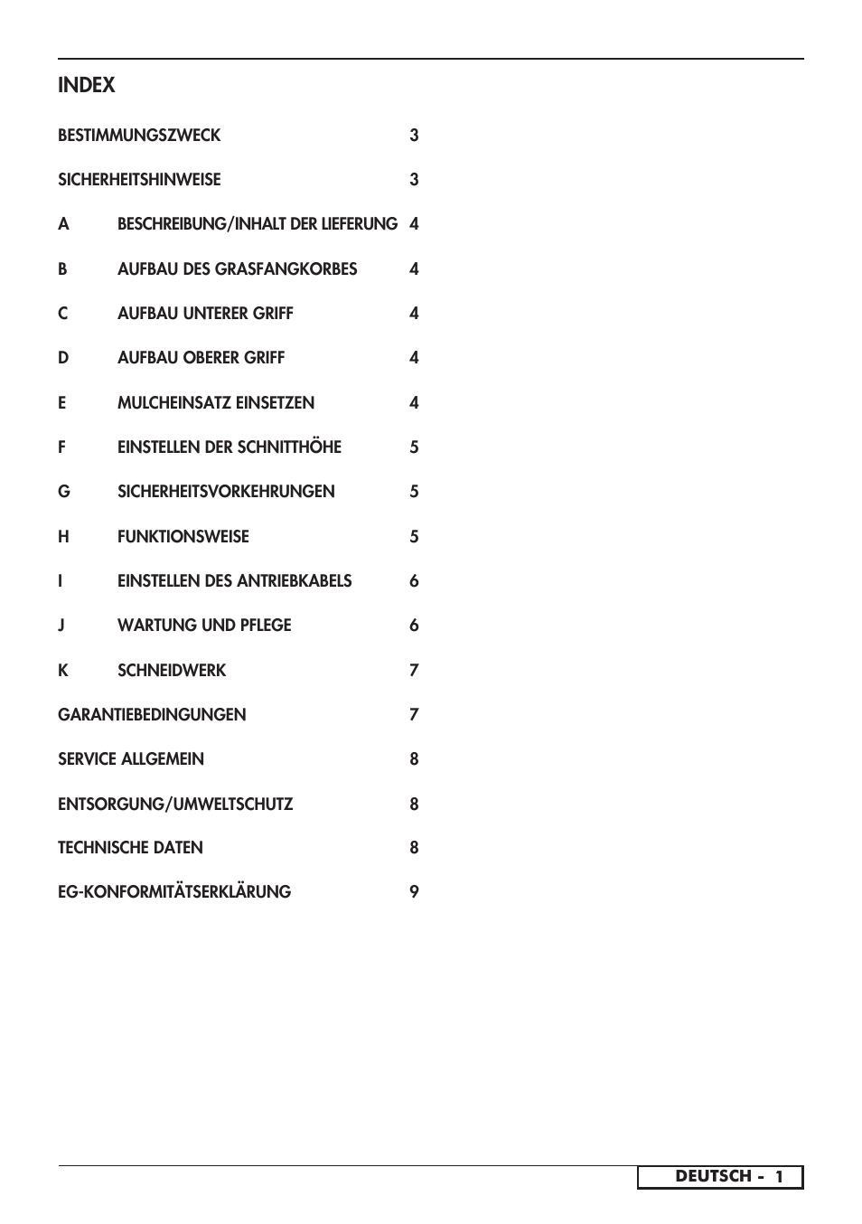 Index | Florabest FBM 575 A1 User Manual | Page 3 / 46