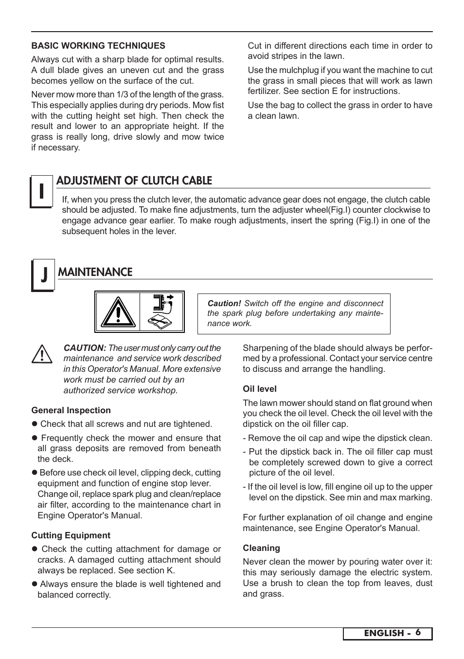 Adjustment of clutch cable, Maintenance | Florabest FBM 575 A1 User Manual | Page 35 / 46