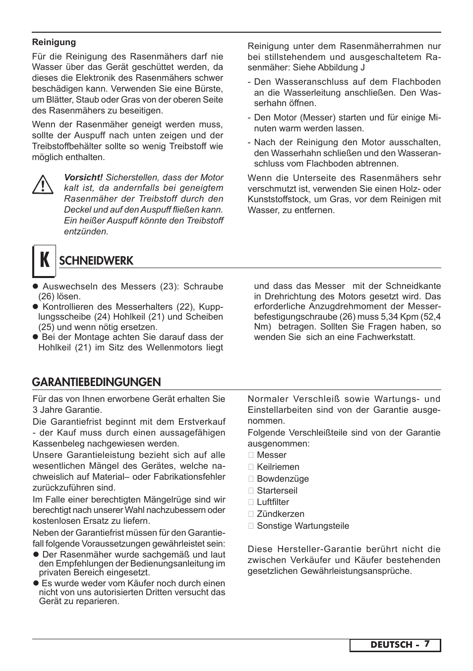 Schneidwerk, Garantiebedingungen | Florabest FBM 575 A1 User Manual | Page 9 / 46