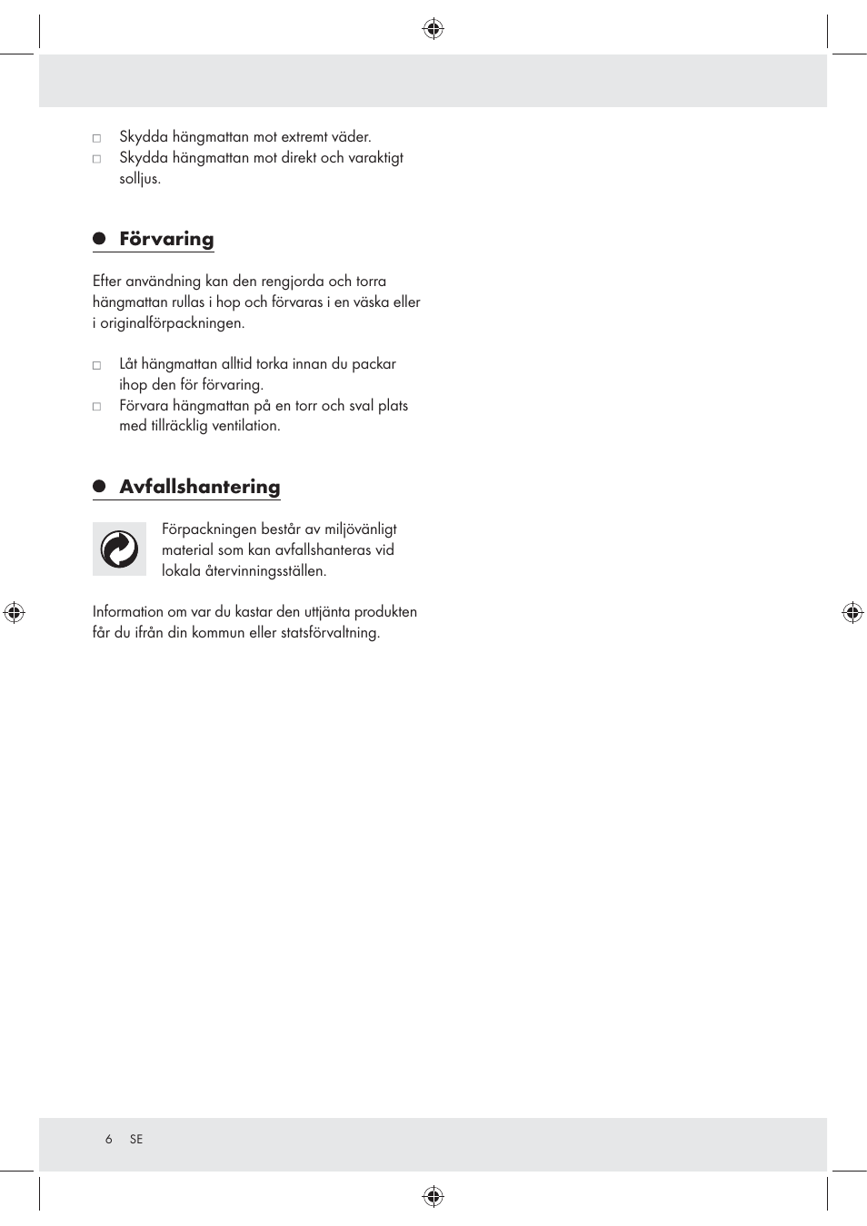 Förvaring, Avfallshantering | Florabest Z30700 User Manual | Page 6 / 13