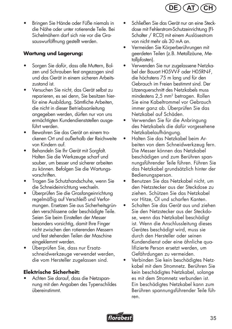 Ch at de | Florabest FRM 1800 A1 User Manual | Page 35 / 60