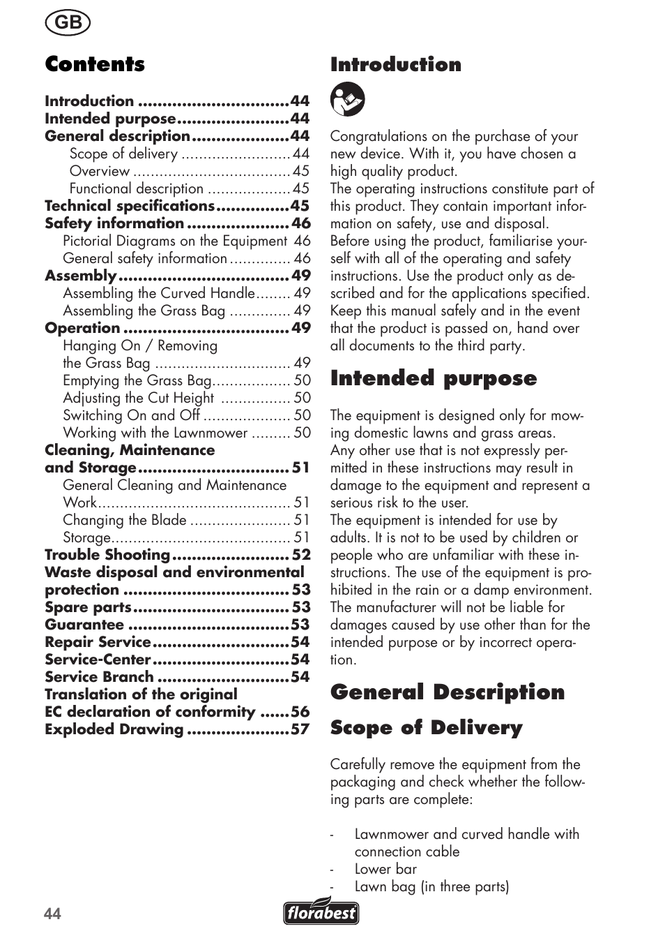 Florabest FRM 1800 A1 User Manual | Page 44 / 60